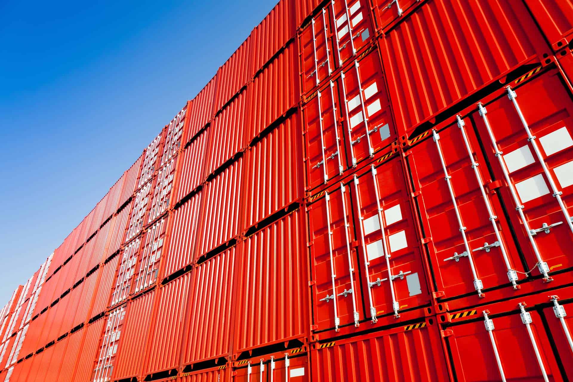 Red cargo containers