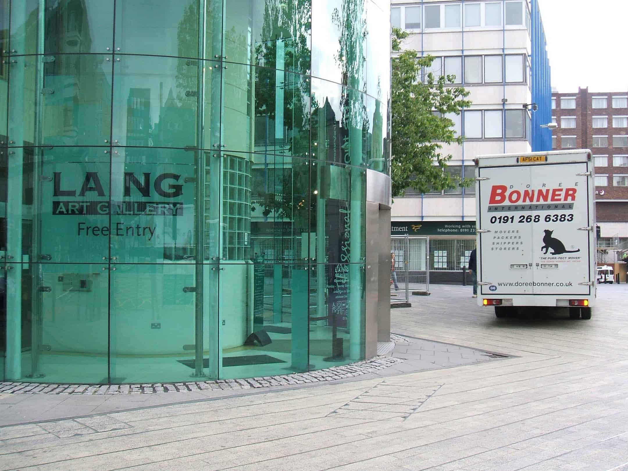 Doree Bonner truck outside a corporate building